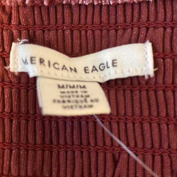 American Eagle Crushed Velour Layer Hem Crop Top NWT - Picture 7 of 8